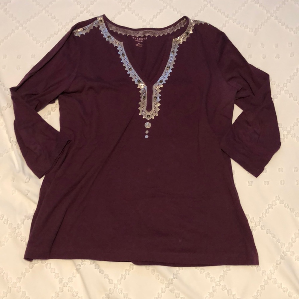 Womens Talbots sequin blouse